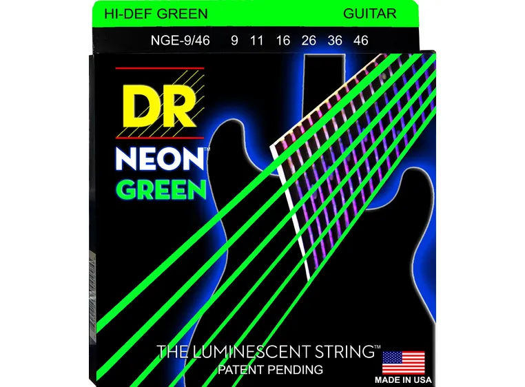 DR Strings NGE9/46 Neon Green (009-046) Lite-n-heavy 